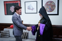 Prime Minister Justin Trudeau meets with Aram I, his holiness Catholicos, in his office in West Block of Parliament, in Ottawa, Ontario, on Tuesday, June 6th, 2023.

Le Premier Ministre Justin Trudeau Aram I, sa sainteté Catholicos, dans son bureau du bloc ouest du parlement, à Ottawa, en Ontario, le mardi, 6 juin 2023.