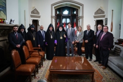 Prime Minister Justin Trudeau meets with Aram I, his holiness Catholicos, in his office in West Block of Parliament, in Ottawa, Ontario, on Tuesday, June 6th, 2023.

Le Premier Ministre Justin Trudeau Aram I, sa sainteté Catholicos, dans son bureau du bloc ouest du parlement, à Ottawa, en Ontario, le mardi, 6 juin 2023.